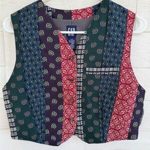 Vintage 90s GAP Women's Colorful Patterned Vest size Medium